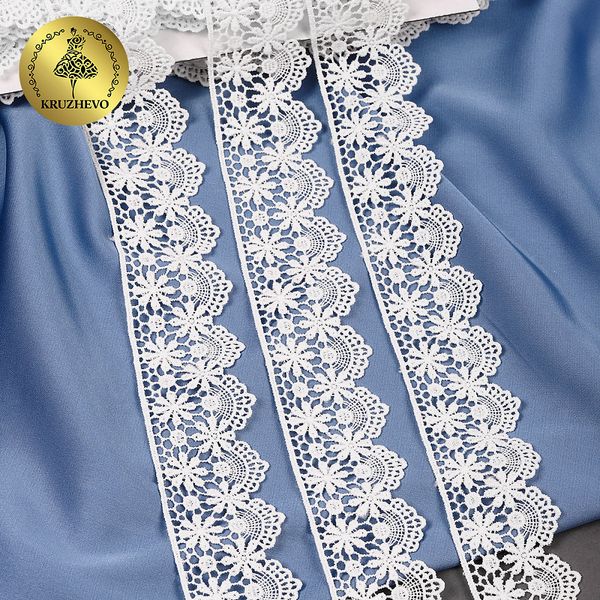 Кружево гипюр (плетёное) 40 мм, матовая нить TBY.0869, цв.белый уп.13.71м, Kruzhevo