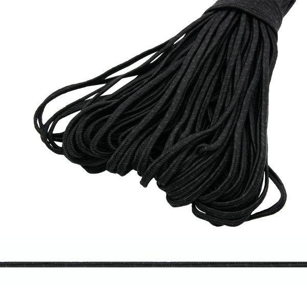 Шнур сутажный ⌀3.0 мм / 25 метров, черный