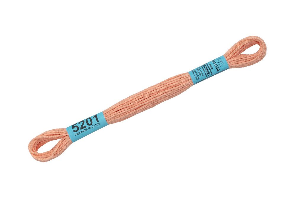 Мулине Gamma 100% хлопок, цв.5201 бежевый, 24 мотка по 8 метров