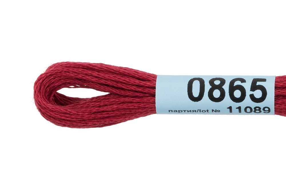 Мулине Gamma 100% хлопок, цв.0865 св.бордовый, 24 мотка по 8 метров