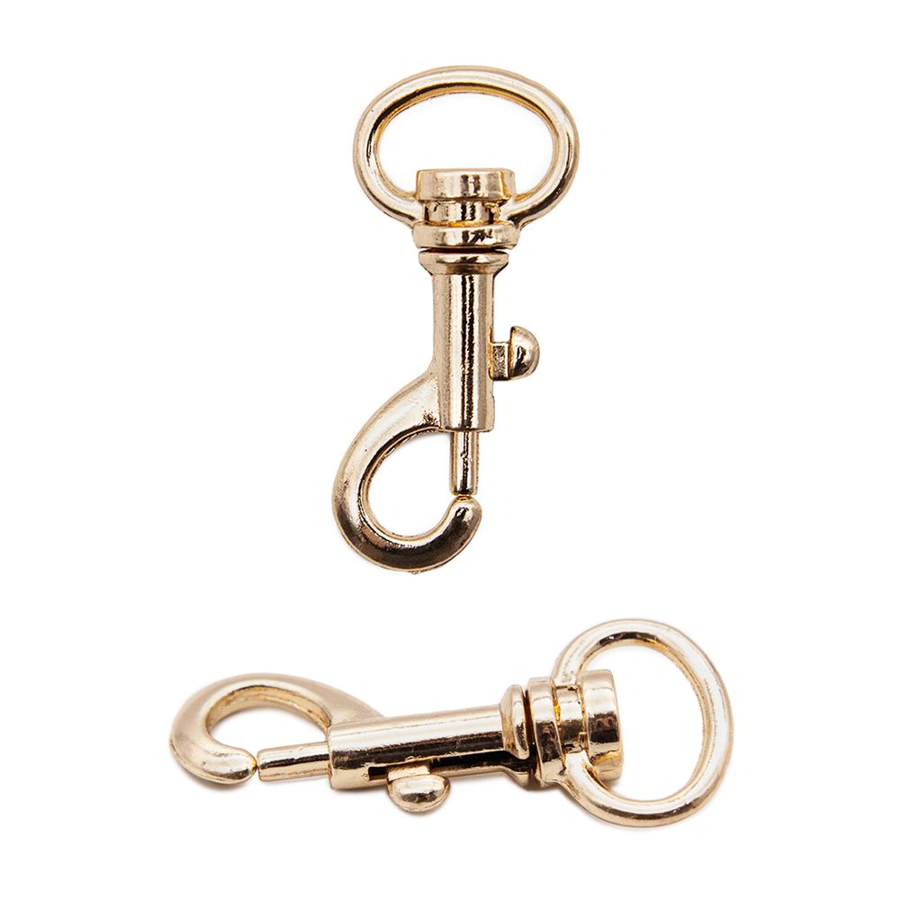 Карабин металл 19.0 мм (53х24 мм), золото, 10 шт