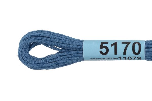 Мулине Gamma 100% хлопок, цв.5170 сине-серый, 24 мотка по 8 метров