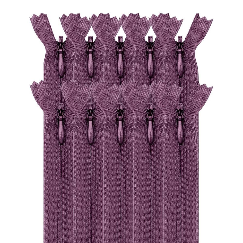 Молния потайная (скрытая) Т3 (3 мм) 1 зам., н/раз., 50 см, грязно-сирен., нейлон, 31325 / 50, 10 шт