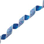 Лента (тесьма) жаккардовая 32.0 мм / 25±1 метров, Славянский орнамент Оберег, рис.9017 (4 белый/синий/голубой) С3774Г17