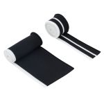 Воротник трикотажный с манжетами (комплект): воротник 7х40 см, 2 подвяза на рукава 3х40 см, 100% полиэстер, черный с белым, CL-054