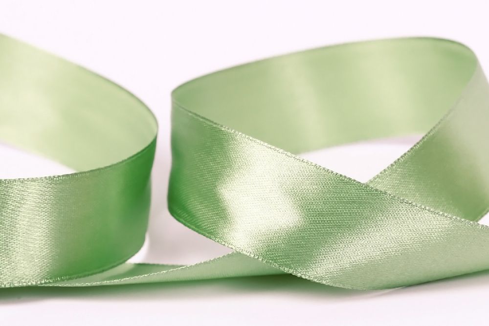 Лента атласная 1-сторонняя 25.0 мм / 33±2 метра, 086 серо-зеленый, Gamma
