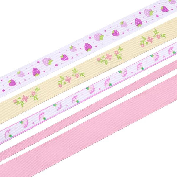 Набор репсовых лент, 5 шт, 45 м (2 шт по 18 м и 3 шт по 3 м), цвет сиреневый