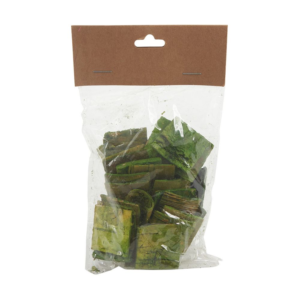 Декоративные элементы из коры дерева "Квадратики", 3см, 30 шт/уп, зеленый