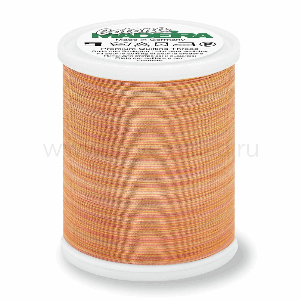 Нитки вышивальные хлопок Madeira Cotona multicolor №30, 400 м, цв. 512, 9331, 5 катушек