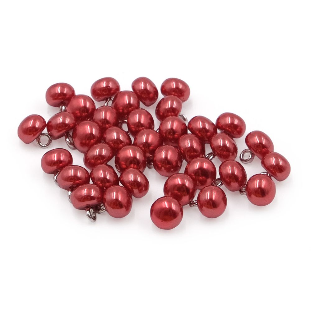 Пуговицы на ножке 8мм (Red2 (красный2)), 36 шт