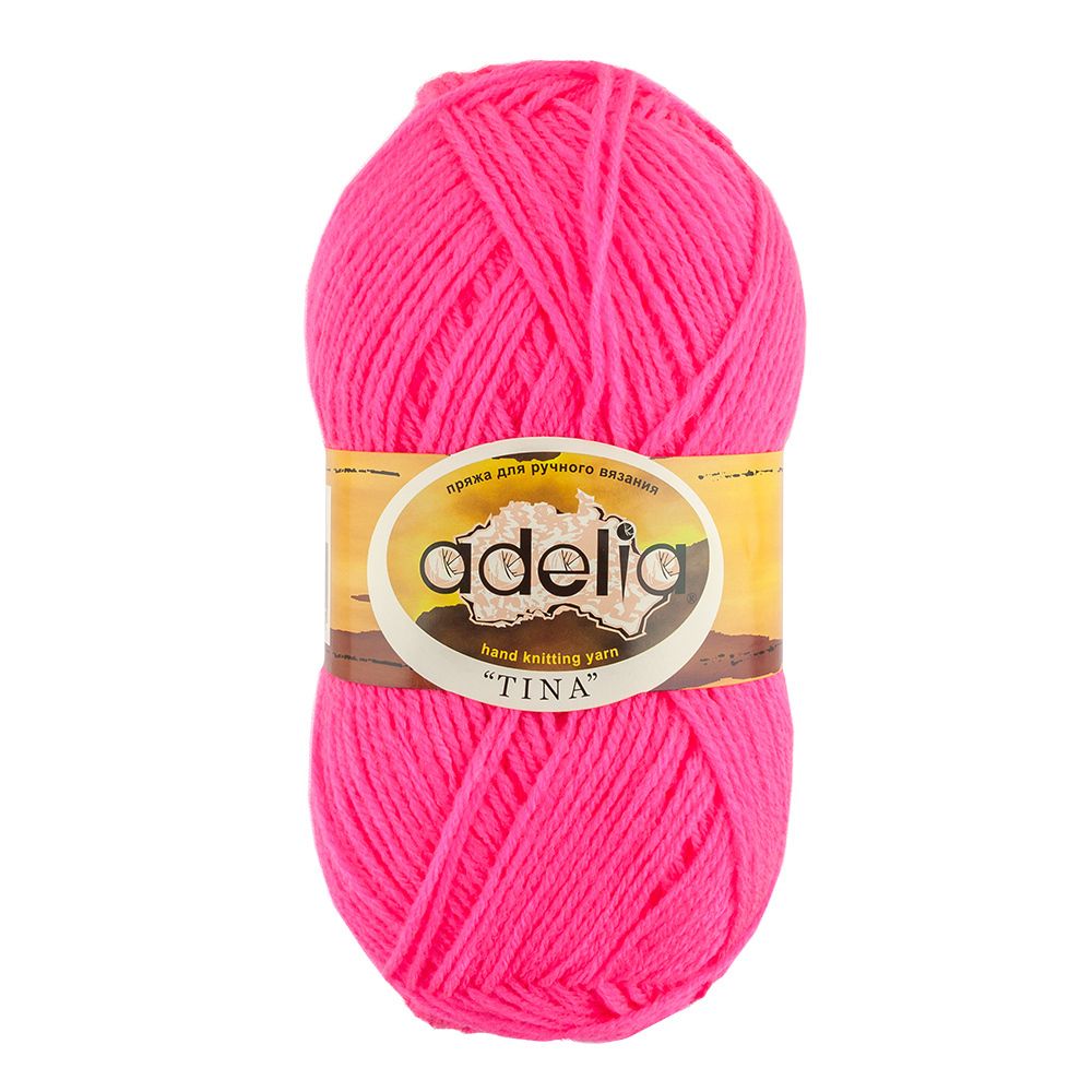 Пряжа Adelia Tina / уп.5 мот. по 100г, 308м, 169 неон.розовый