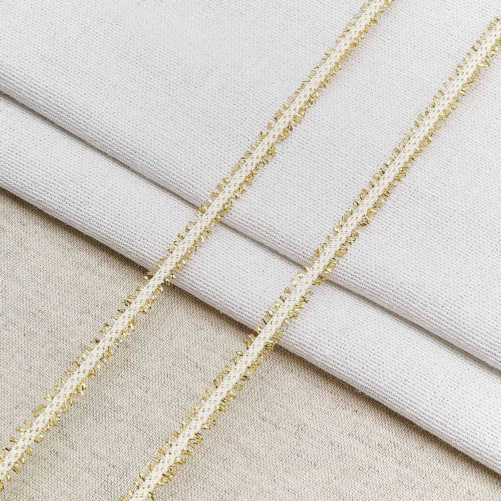 Шнур отделочный плетеный ⌀6.0 мм / 30 метров, белый, С886Г7