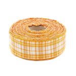 Лента Шотландка с люрексом 30 / 25м (оранж/белый), С3301Г17