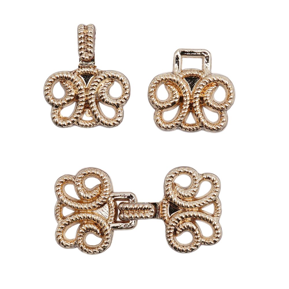 Крючки пришивные декоративные 25х14 мм, gold, 10 шт