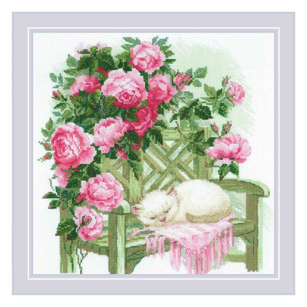 Набор для вышивания нитками Риолис, Розовый сон 30х30 см