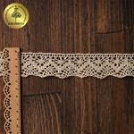 Кружево вязаное (тесьма) 32 мм, цв.01 натуральный, уп. 25 м, Kruzhevo