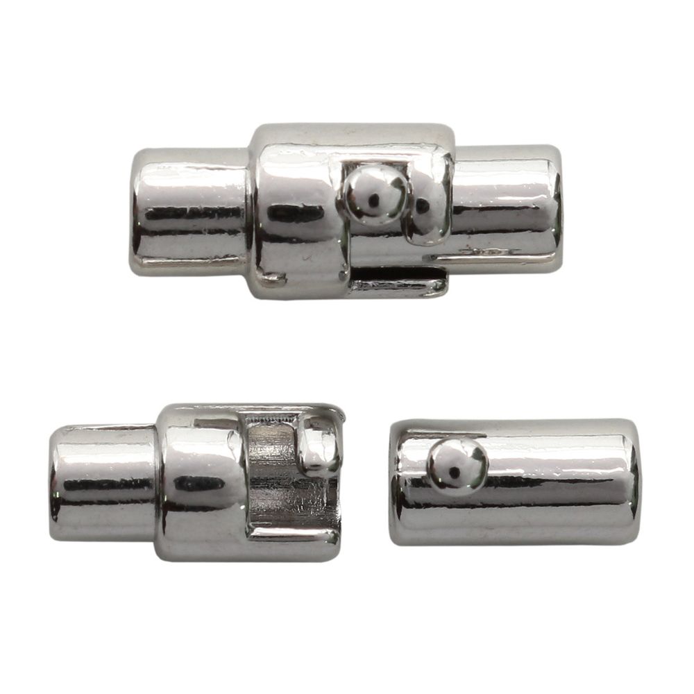 Замок магнитно-поворотный для круглого шнура 3х15 мм, 2 шт в упак, Астра, Никель