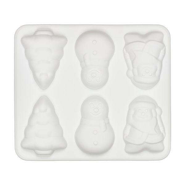 Форма силиконовая для пирожных 30.2х26х2.5 см, новогодняя -6 ячеек, S-Chief SPC-0324