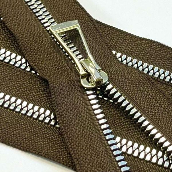 Молния трактор Т5 (5 мм) 1 зам., н/раз., 18 см, никель D565 хаки, Mzipp Premium, 6 шт