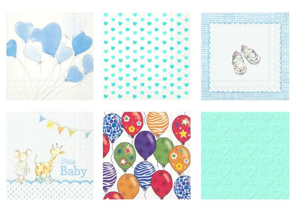 Салфетки для декупажа ассорти №16, 6 шт, У нас мальчик!, Love2art SDS №16