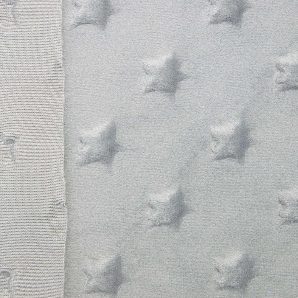 Плюш (ткань) Звезды 240 г/м², 45х50 см, ворс 2,5мм, серый, 28979