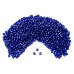 Бусины акрил ⌀10 мм, в цвете с белой сердцевиной, граненый куб, 500 г, Astra&Craft (26 темно-синий)