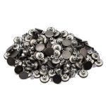 Пуговицы джинсовые ⌀17 мм, фиксированная ножка, гладкая, черный никель, ≈100 шт, New Star