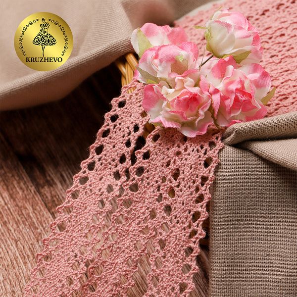 Кружево вязаное (тесьма) 20 мм / 10 метров, 6307-1 цв.32 розовый, 10 м, Kruzhevo