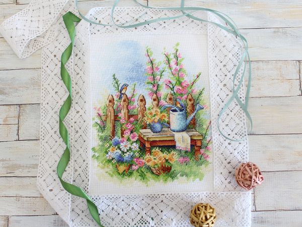 Набор для вышивания нитками МП Студия (Акварель), Цветущий сад, 21х17 см