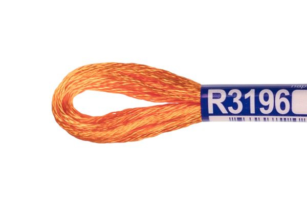 Мулине Gamma вискоза 100%, цв.R3196 яр-оранжевый, 12 мотков по 8 метров