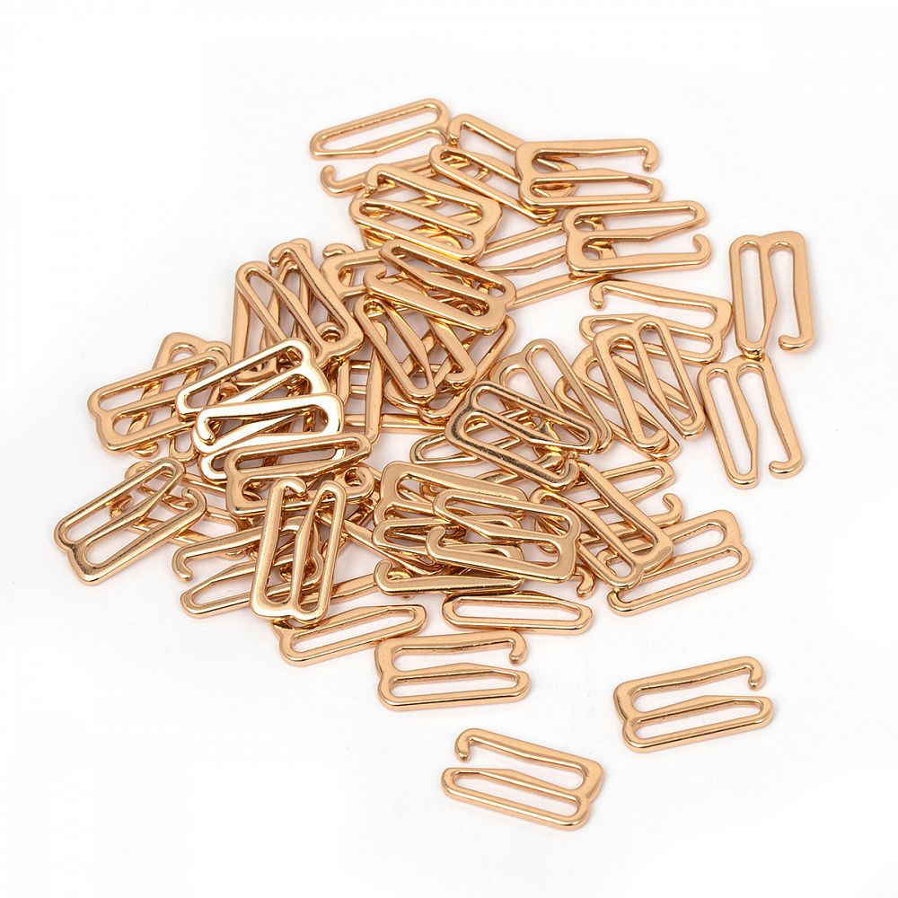 Крючки для бюстгальтера металл 15.0 мм, 915 цв.золото, уп.100 шт