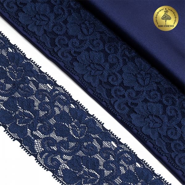 Кружево эластичное (стрейч) 65 мм / 3 метра, TBY.L840, цв.S919 синий сапфир