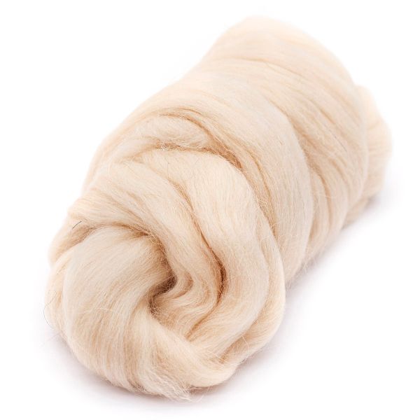 Шерсть для валяния Камтекс Лента для валяния п/тонкая 1х50 г, (25-28 мкр), 2.1 м, 080 экрю, 614644-16