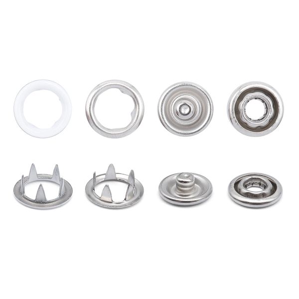 Кнопка рубашечная (джерси) открытая ⌀9.5 мм, ≈1440 шт, МЕТАЛЛ, эмаль, 101 белый глянцевый, NEW STAR