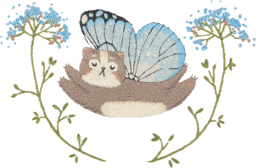 Набор для вышивания нитками Panna, Живая картина, Котофей, 15х10 см