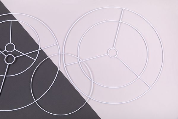 Каркас двойной для абажура (заготовка) сталь металл ⌀400 мм, белый, Gamma RKD-40/25