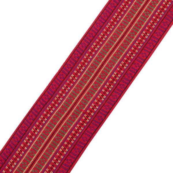 Лента для поясов 120 мм / 15 метров, рис 9857, красн/черн/син/зел/желт, С3882Г17