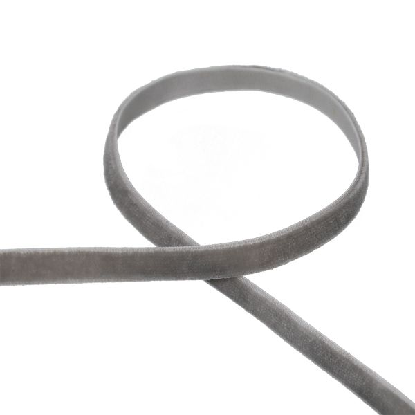 Лента бархатная (тесьма) эластичная 6.0 мм / 16.5±0.5 метра, №604 (16-5101) серый, Blitz VRE-06