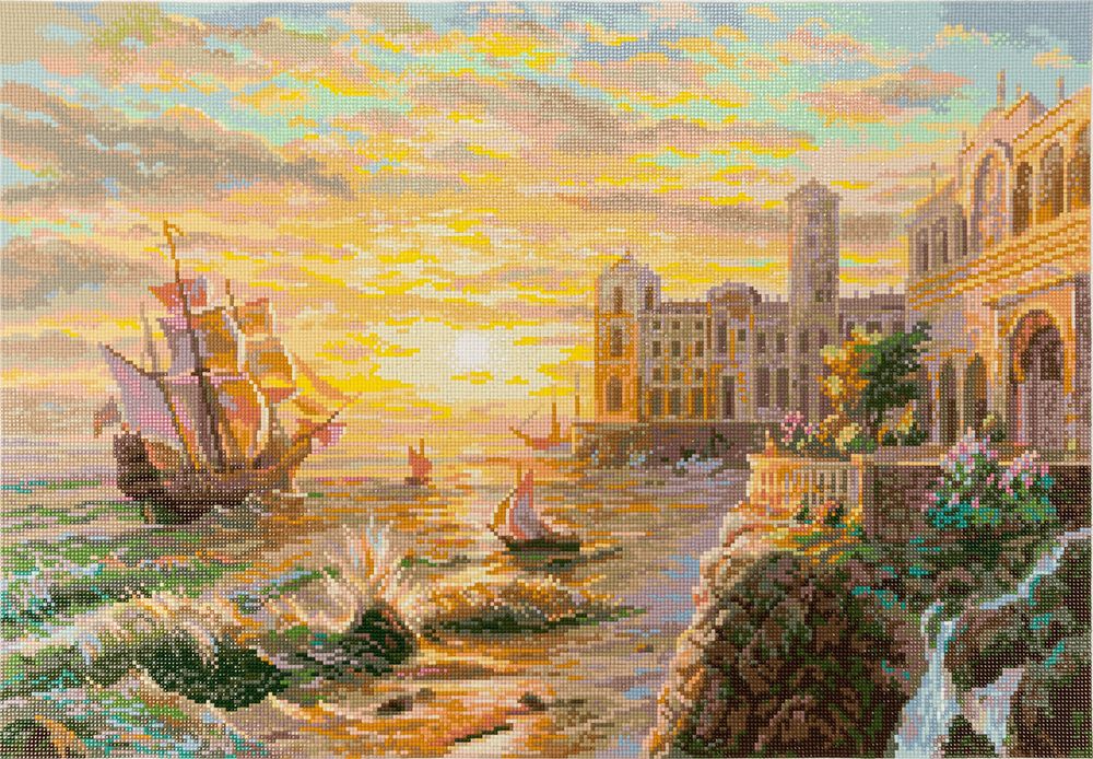 Алмазная (кристальная) мозаика Фрея, Закат на море, 65х45 см