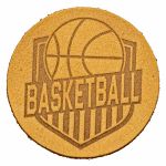 Термоаппликация из кожи Баскетбол D5,5см, 100% кожа (48 песочный)