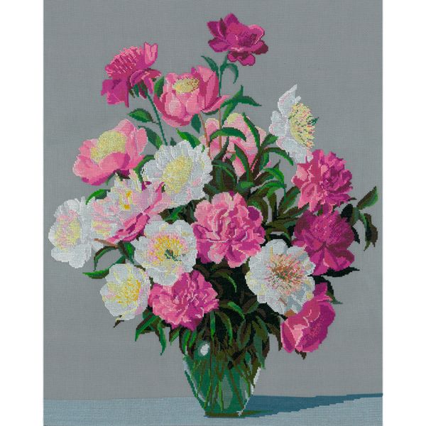 Набор для вышивания нитками Нитекс, Букет пионов 48х61 см