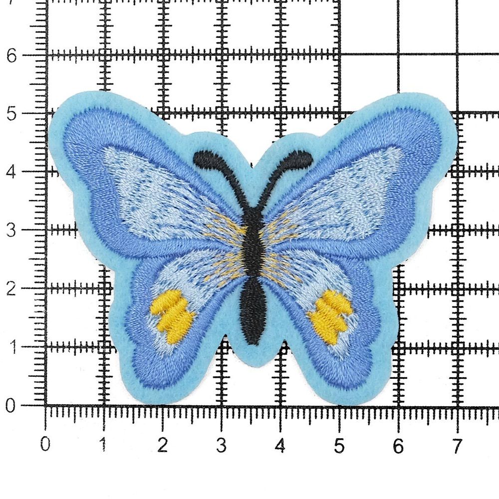 Термоаппликация Бабочка, 5.4х7см, Hobby&Pro (голубой)