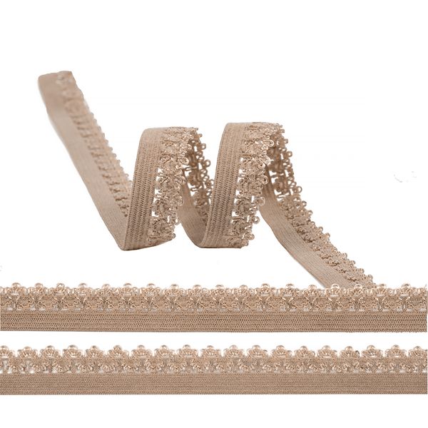 Резинка бельевая (ажурная) 12.0 мм / 100 метров, RB01573S, S573 бежевый капучино