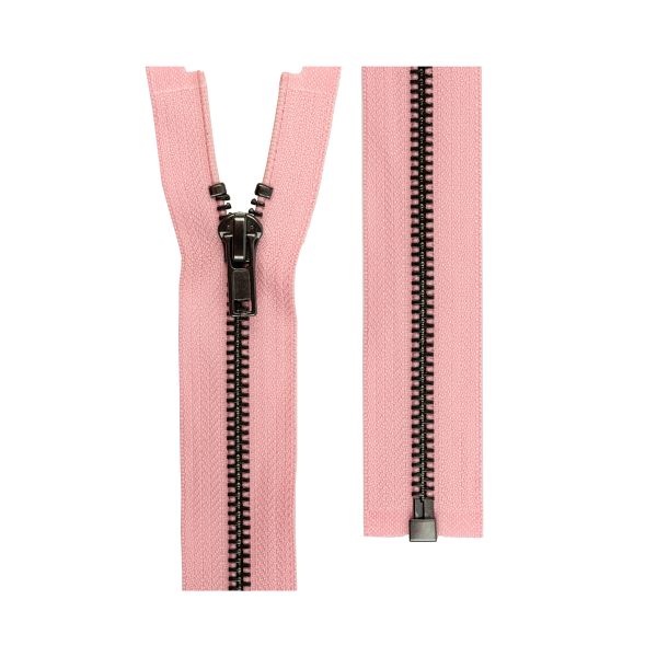 Молния металл Т5 (5 мм) 1 зам., н/раз., 20 см, оксид (черный никель), 10 шт, №133 св.розовый, Gamma ZIP 5B