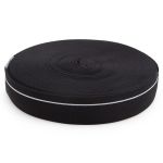 Резинка для мужских трусов и боксеров 35.0 мм / 25 метров, тканая мягкая, 24 г/м, черный/белый полоса