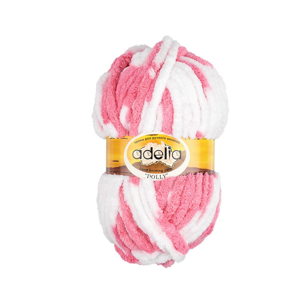 Пряжа Adelia Dolly / уп.5 мот. по 100г, 40м, 16 бело-розовый