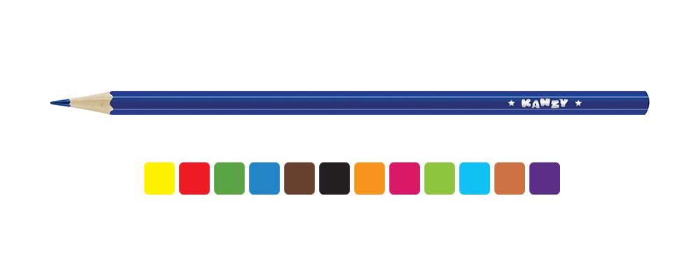 Набор цветных карандашей Весёлый львенок CP-4012 заточенный 8х12 цв, Набор цветных карандашей Весёлый львенок CP-4012 заточенный 8х12 цв, Kanzy CP-4012