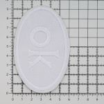 Термоаппликация овал OK 92х60мм (White (белый)), 2 шт, LA560