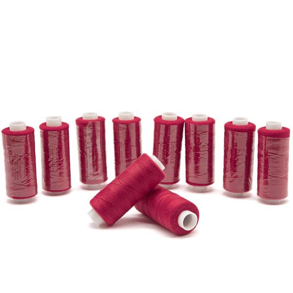 Нитки швейные бытовые Bestex 40/2, 365 м (400 ярд) / 10 кат., 048 красно-розовый