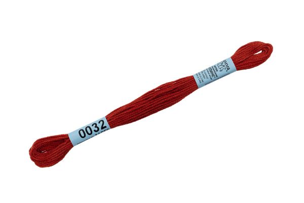 Мулине Gamma 100% хлопок, цв.0032 терракотовый, 24 мотка по 8 метров